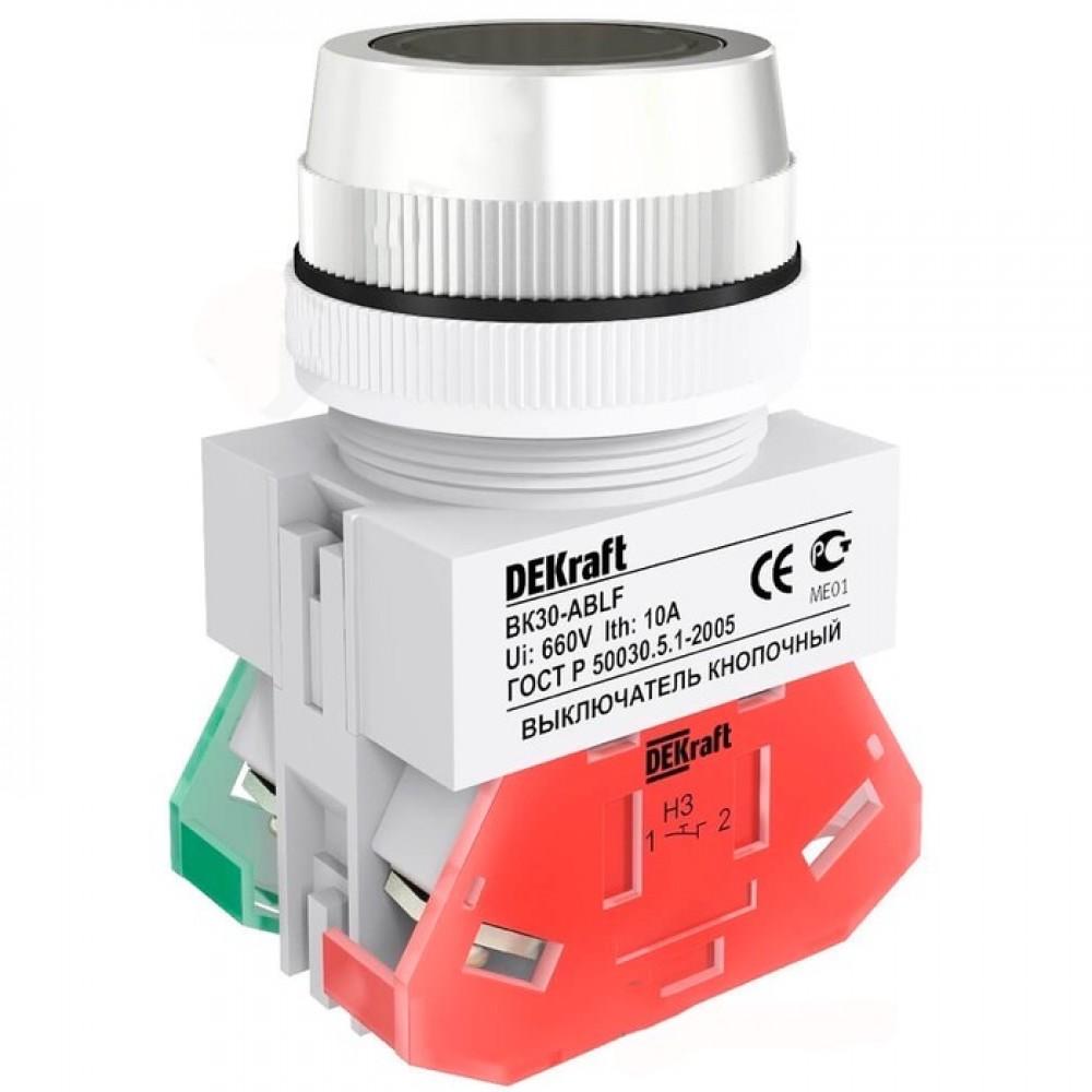 Switch Button Black 220V D=30mm ВК30-ABLF-BLK (Dekraft)