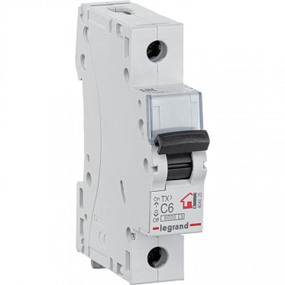 Legrand TX3 Circuit Breaker 1P C6A 6ka