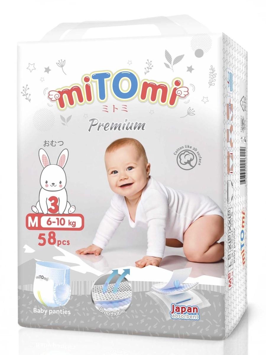 Diaper panties miTOmi Premium M N3 (6-10 kg) 58 pcs