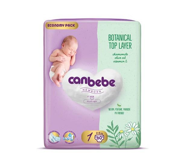 Canbebe N1 diapers (2-5kg), 60 pcs.