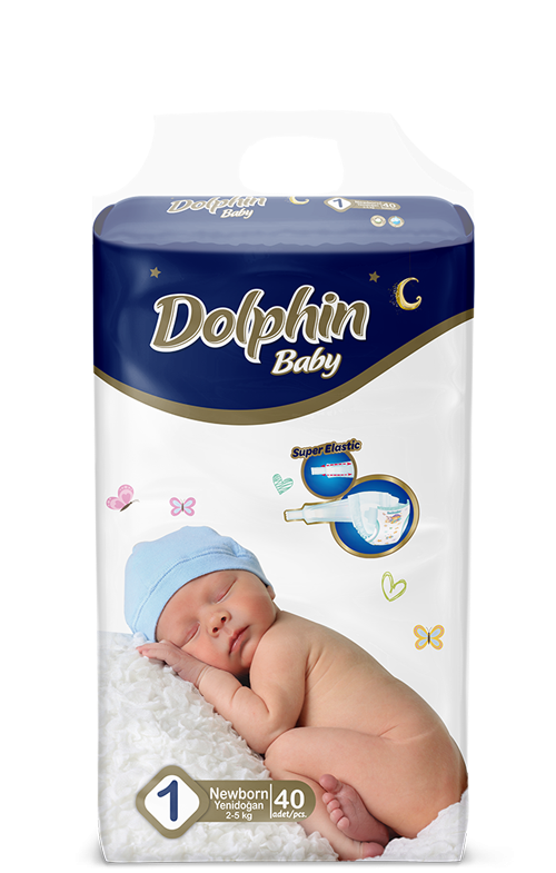 Diapers Dolphin 1 (2-5kg), 40 pcs.