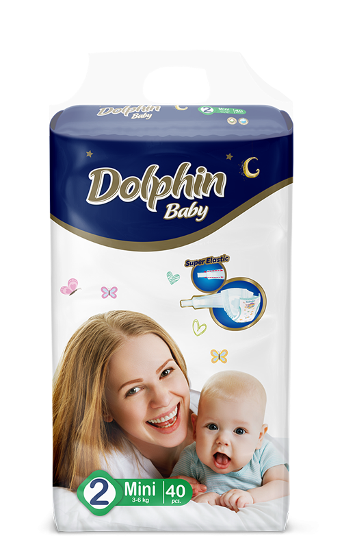 Diapers Dolphin 2 (3-6 kg), 40 pcs