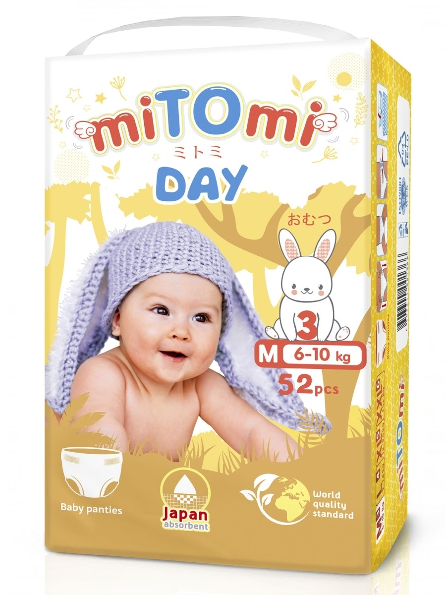 Diaper panties miTOmi Day M N3 (6-10 kg) 52pcs