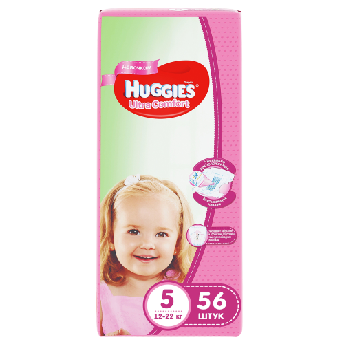 Huggies Ultra Comfort N5 diapers for girls, 56 pcs (12-22kg)