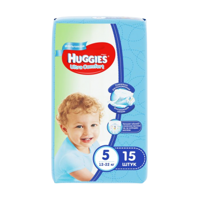 Huggies Ultra Comfort N5 baby diapers for boys, 56 pcs (12-22kg)