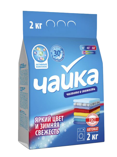 Washing powder “Чайка яркий цвет и Зимняя свежесть” 2kg