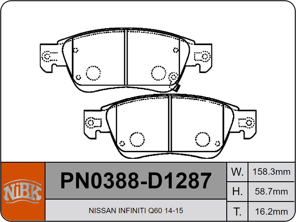 PN0388 Nibk BRAKE PADS, front