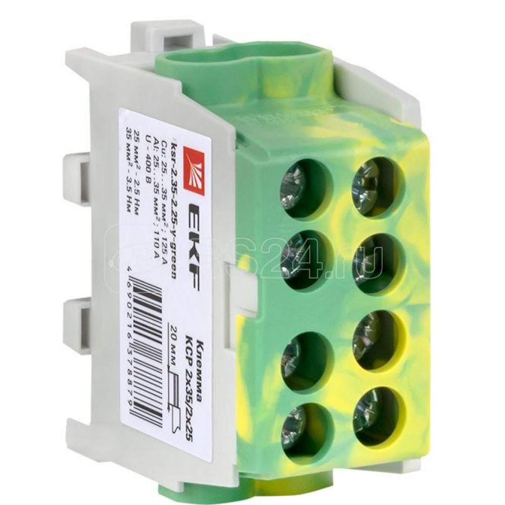 Distribution Block КСР 2х35/2х25 Yellow/Green EKF