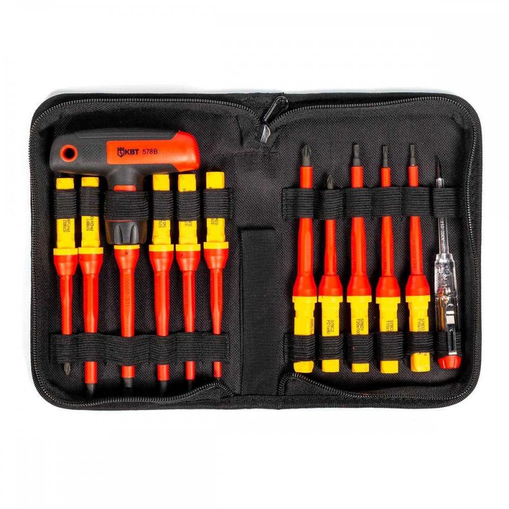 Dielectric T-Shaped Screwdriver With 12 Bits НИО-4412-Т